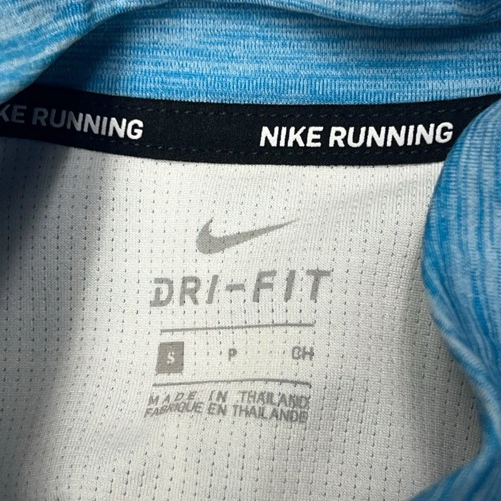 Nike Running Quarter Zip Blue Dri Fit Thumbholes‎ Reflective Swoosh Pullover S